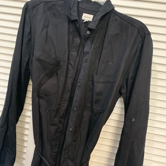 Sneak Peek Black Button Up Dress - Picture 2 of 6